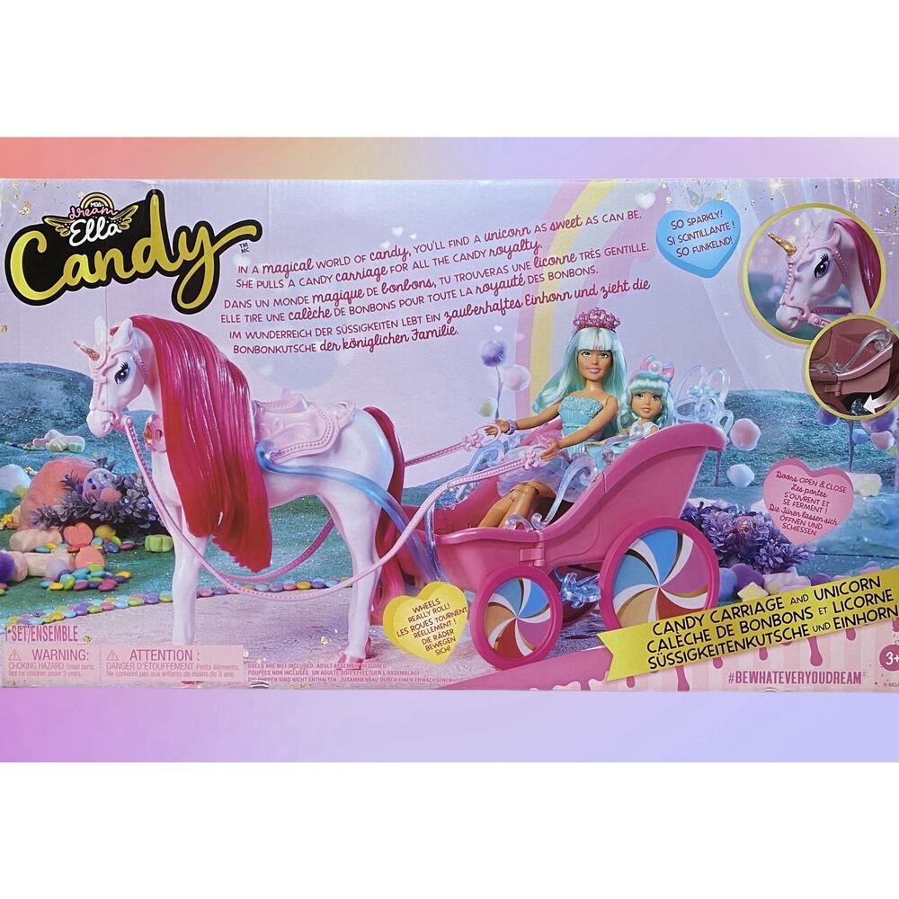MGA Entertainment DREAM ELLA CANDY CARRIAGE & UNICORN Pearlized White - NEW